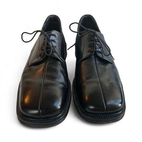 Mezlan “Louvre” Men’s 11.5M Black Italian Leather Split-Toe Derby Dress Shoes